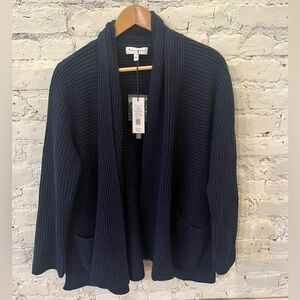 Michael stars vonn open cardigan / coatigan navy blue